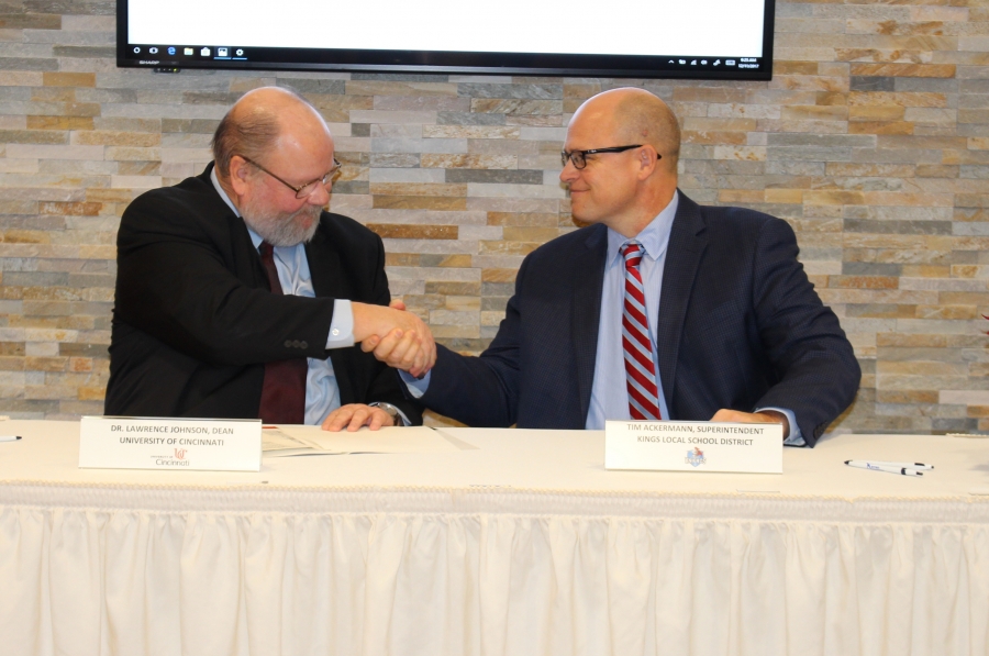 Kings Superintendent, Tim Ackermann with University of Cincinnati Dean of Education, Larry Johnson