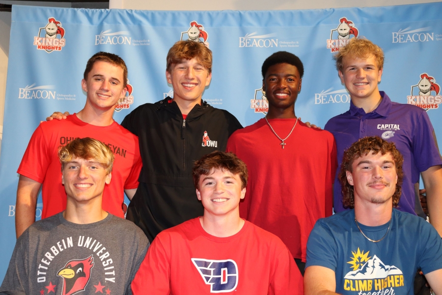 Student athletes Paul Kelly, Sam Lockwood, Riley Platter, Jacob Reppeto, ANthony RObinson, Jaxen Unruh, Colton Weisbrod